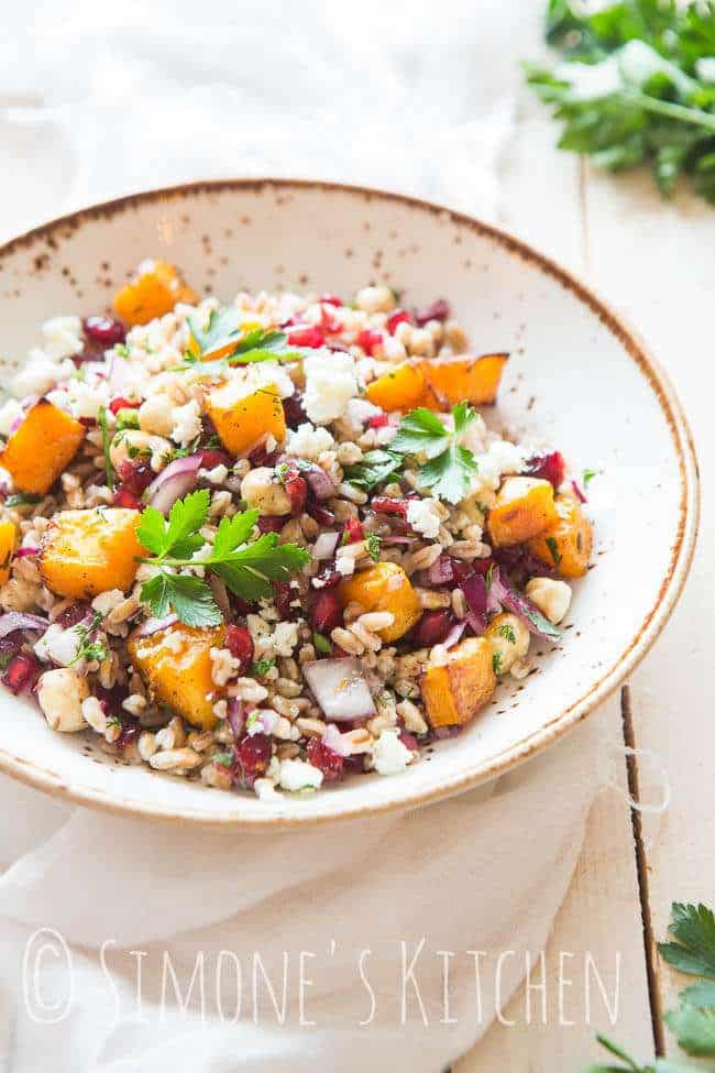 Spelt salad with roasted pumpkin | insimoneskitchen.com