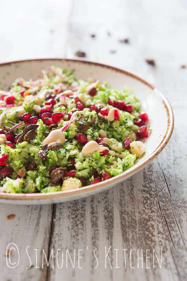 Broccoli salad with pomegranate | insimoneskitchen.com