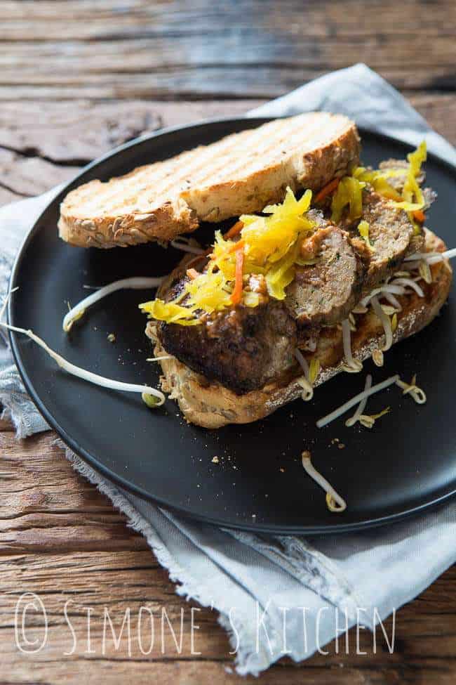Sandwich with meatball and peanut sauce | insimoneskitchen.com
