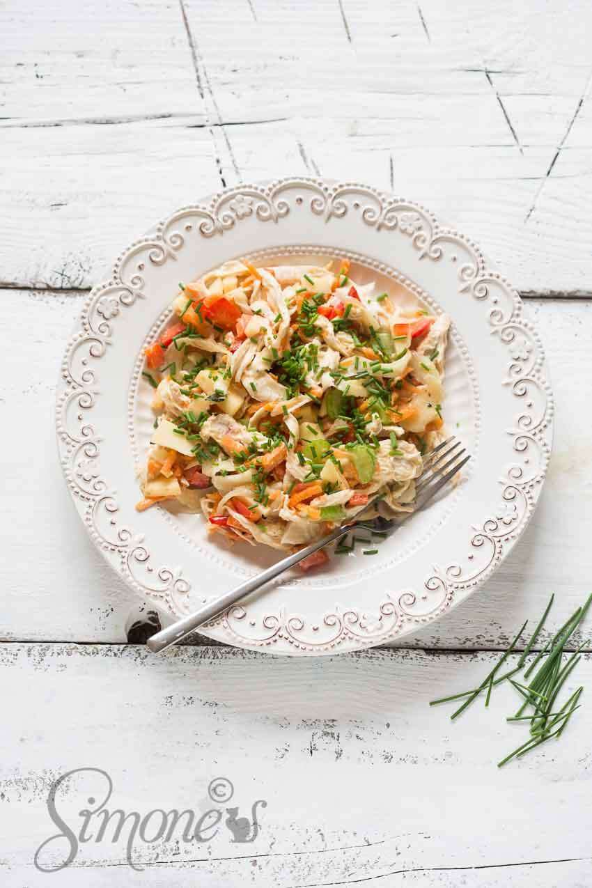 Whole30 approved protein salad with chicken | insimoneskitchen.com