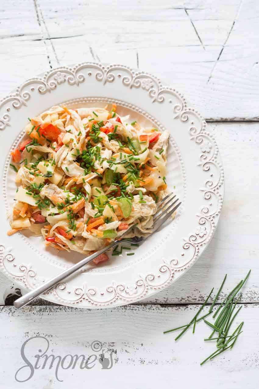 Protein salad with chicken whole30 approved | insimoneskitchen.com