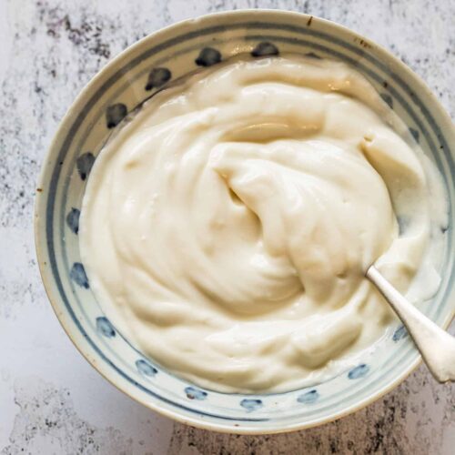 Vegan mayonnaise with soy milk