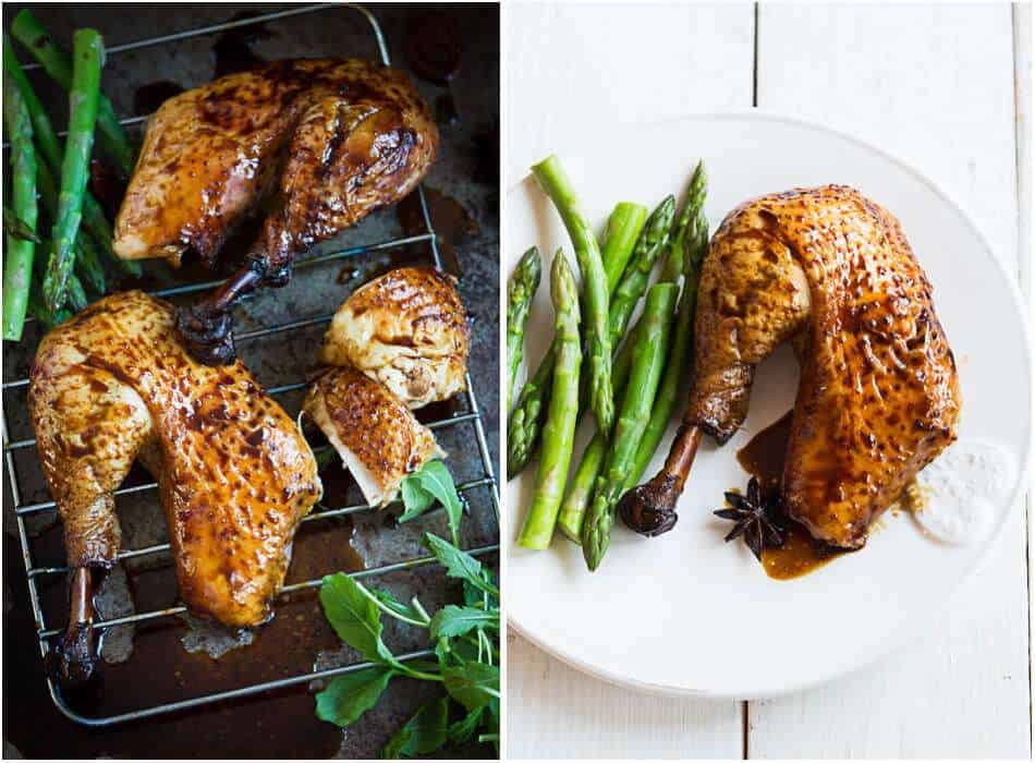 Plate of cooked chicken