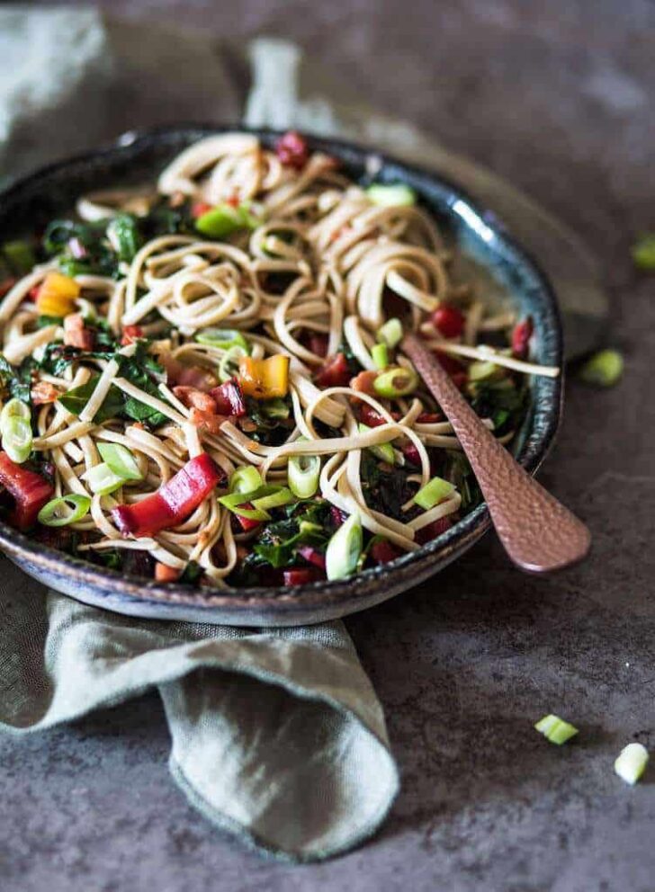 Pasta with Swiss chard