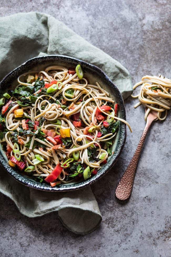 Pasta with Swiss chard