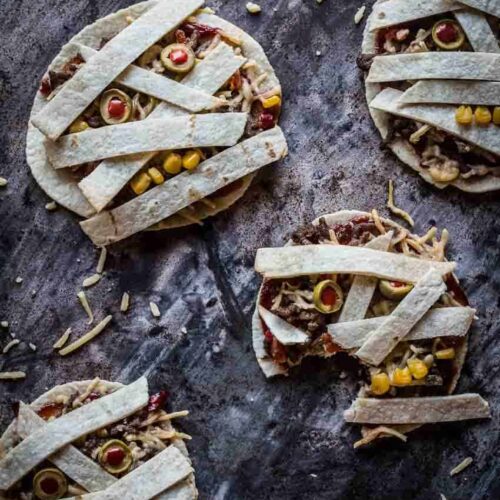 Halloween mummy tortilla