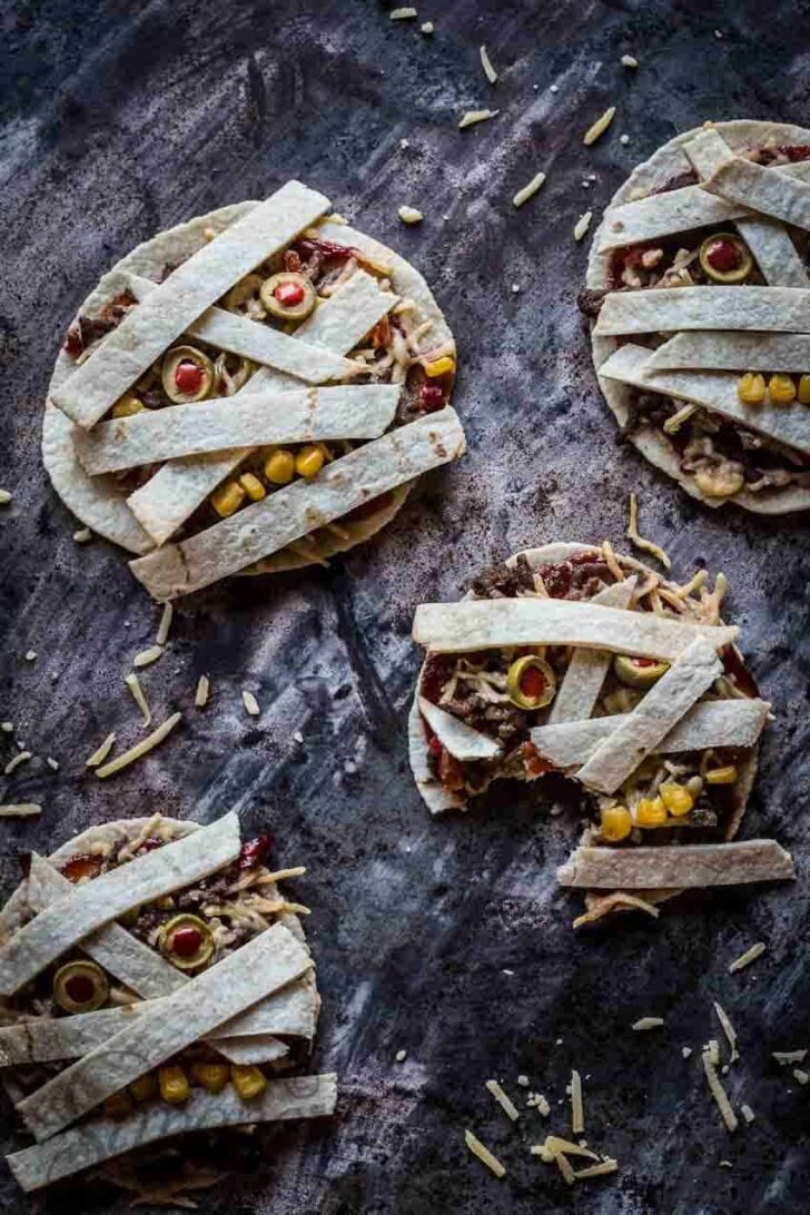 Halloween mummy tortilla