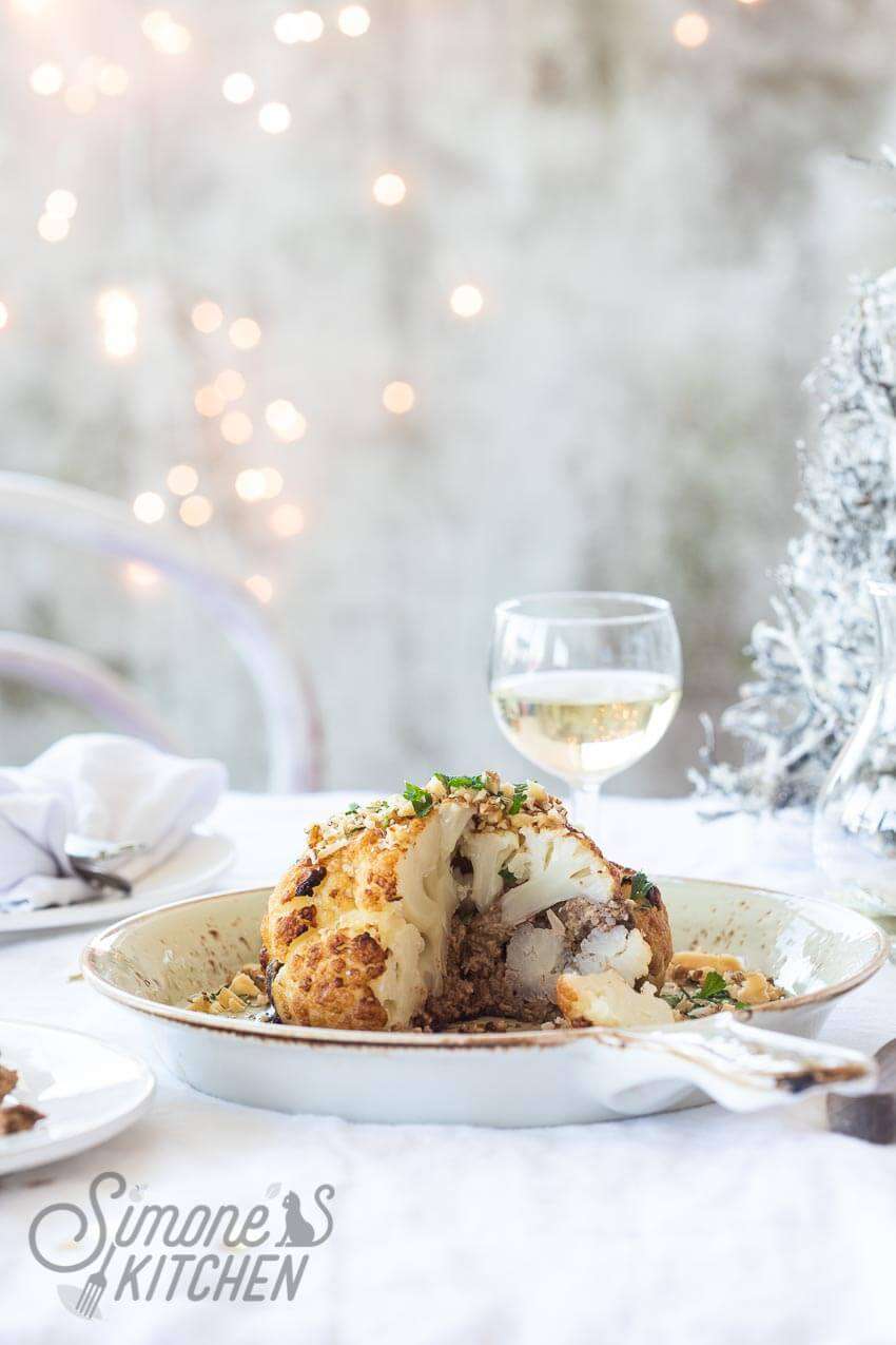 Whole roasted cauliflower