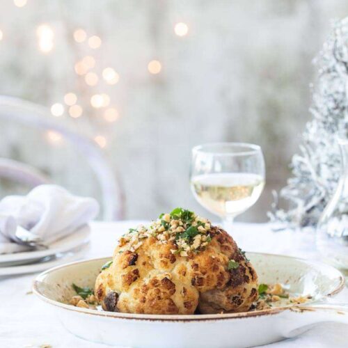 Whole roasted cauliflower