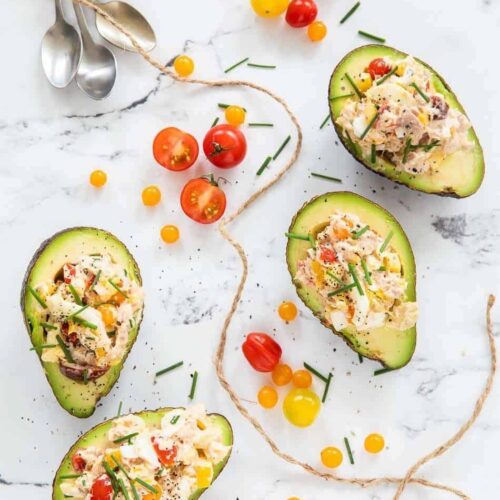 Avocado boats with tuna salad