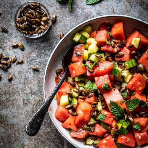 Spicy watermelon salad