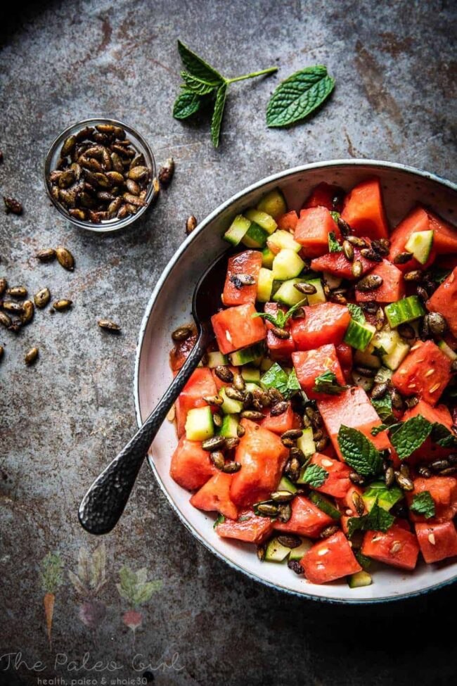 Spicy watermelon salad