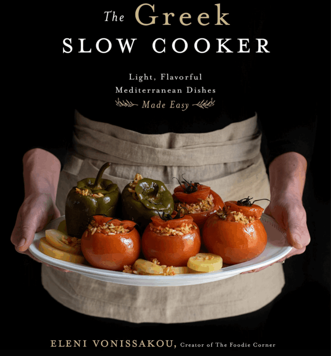 Cover the greek slow cooker
