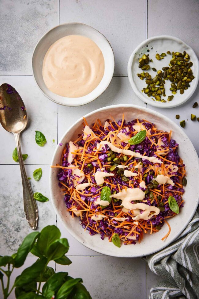Purple cabbage slaw