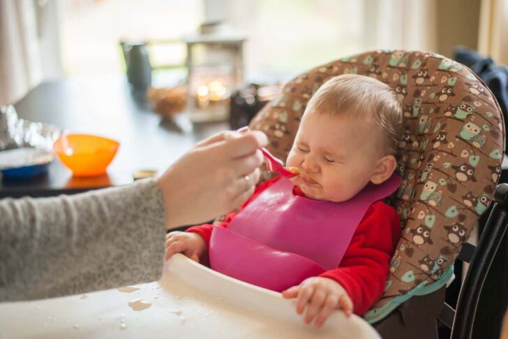 baby disgusted by the food