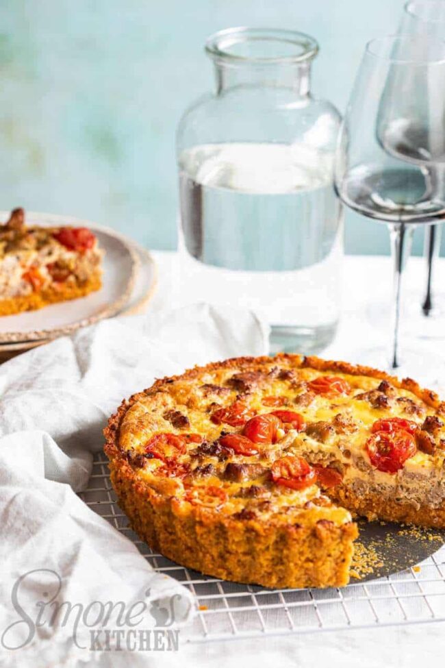 pumpkin quiche with sausages