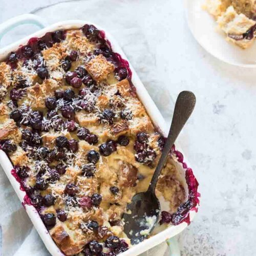 Sour dough bread pudding