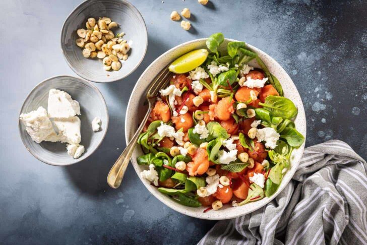 watermelon salad landscape image
