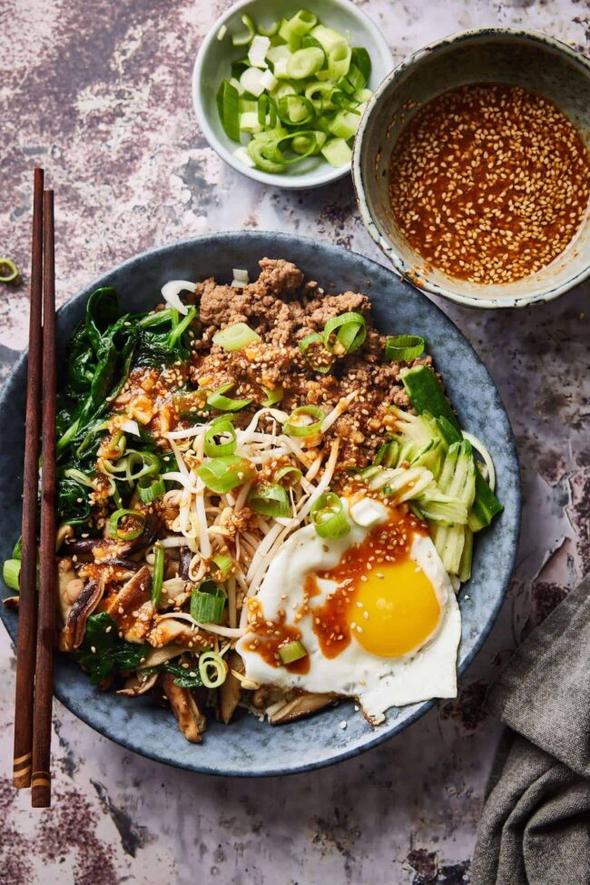 bibimbap korean poke bowl