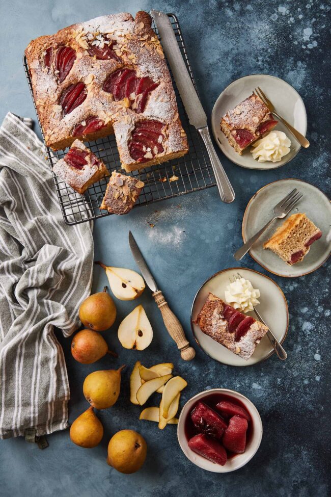 Poached pear cake