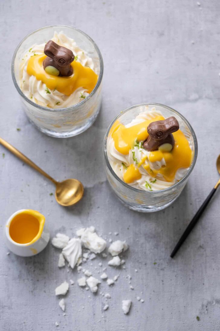 Eton mess with lemon curd and mango