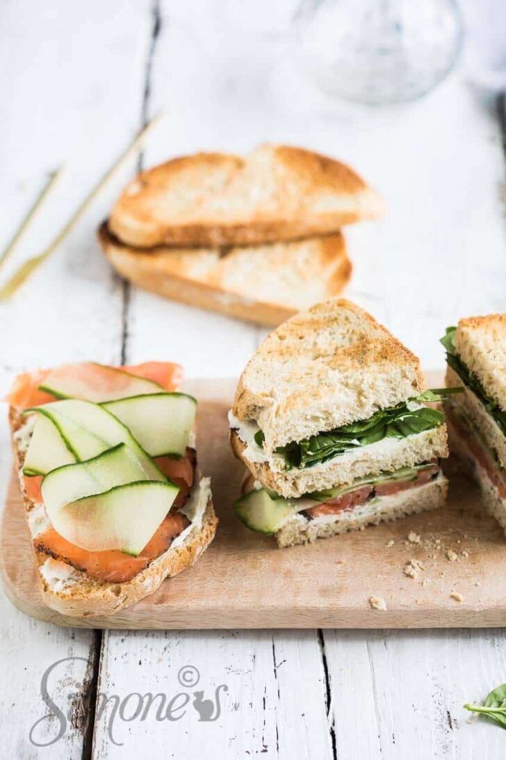 Salmon club sandwich