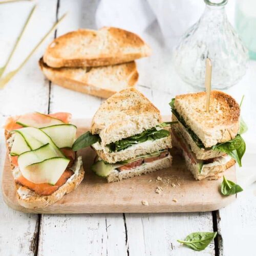 salmon club sandwich