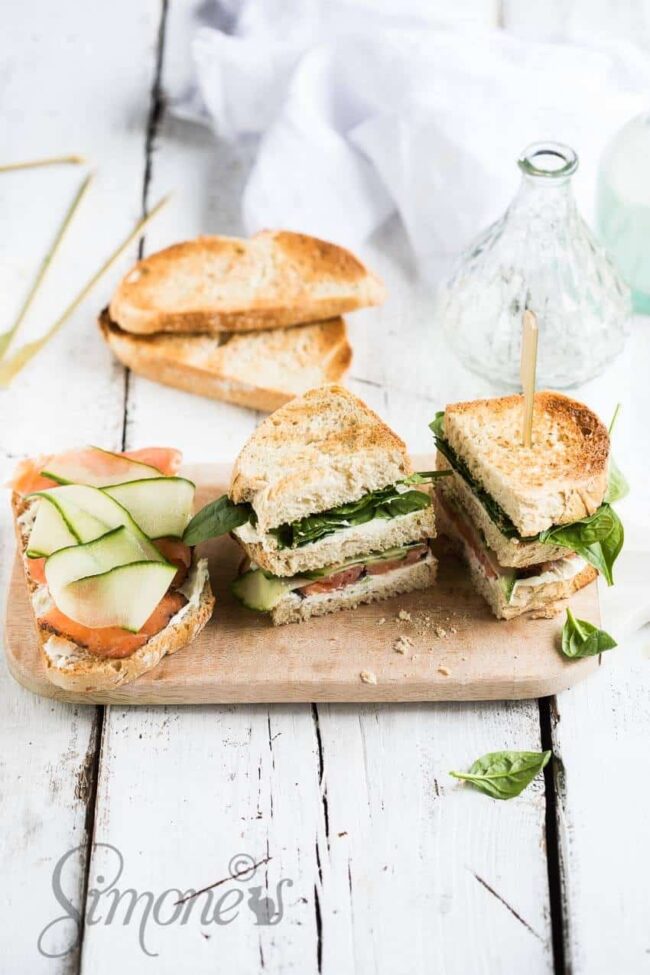 salmon club sandwich