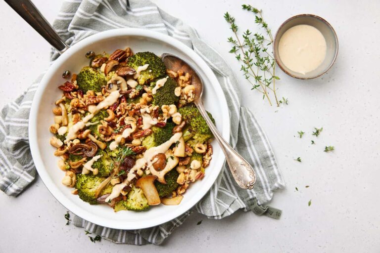 roasted broccoli with mushrooms