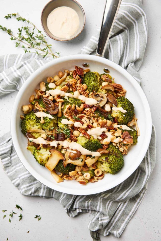 Roasted broccoli with mushrooms