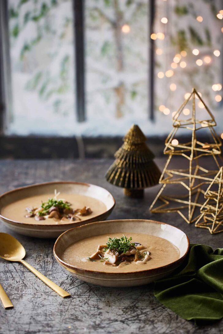 celeriac soup with mushrooms