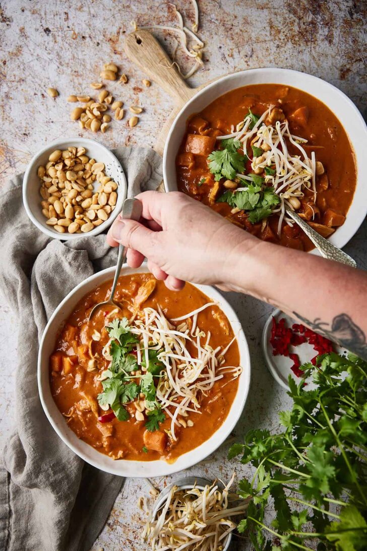 Peanut soup with sweet potato