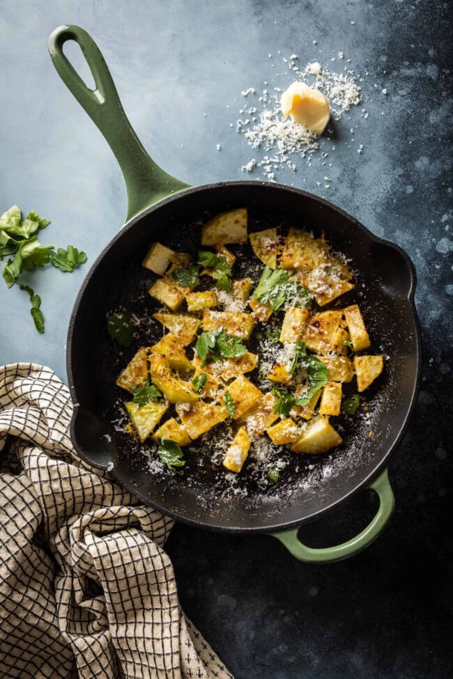 roasted kohlrabi with garlic butter