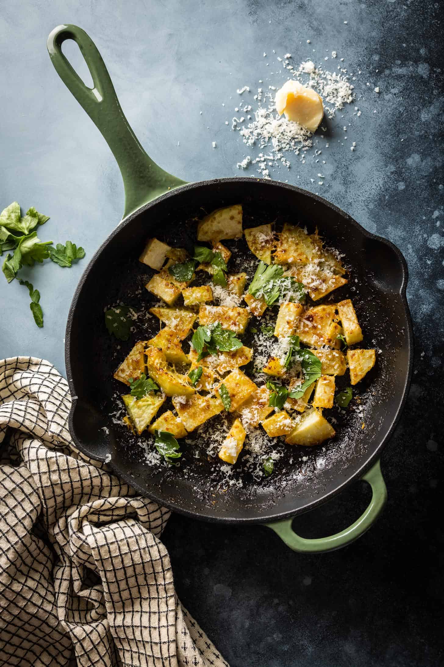 roasted kohlrabi with garlic butter