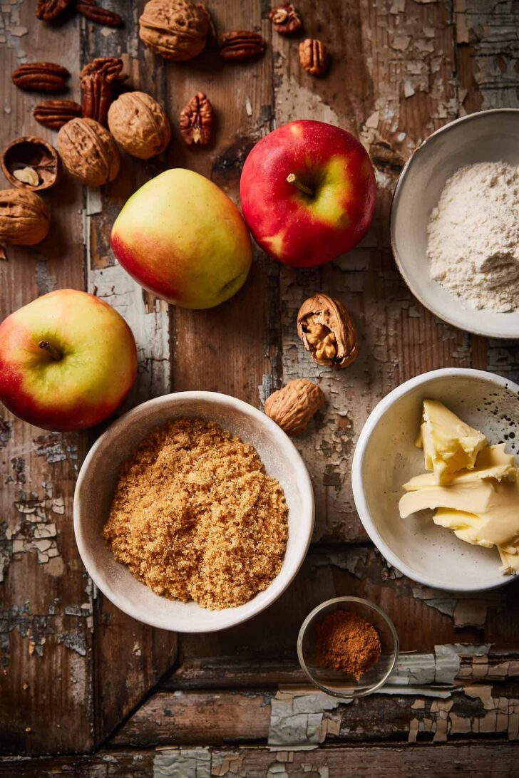 Ingredients for apple crumble