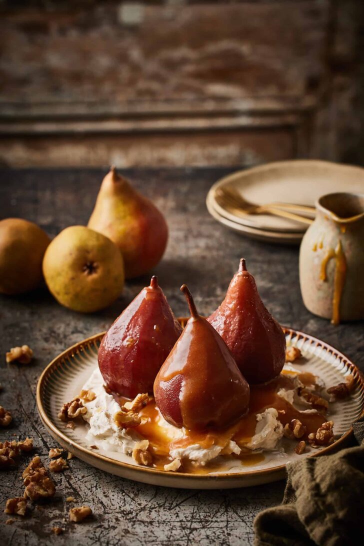 poached pears with mascarpone
