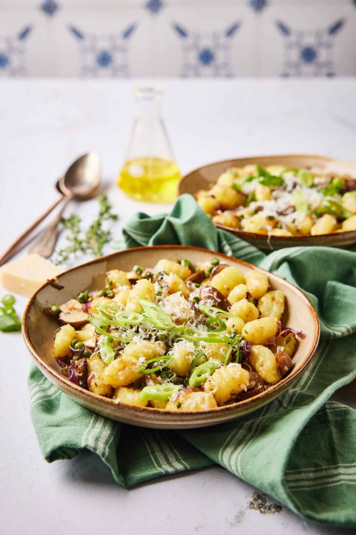 gnocchi with goat cheese and mushrooms