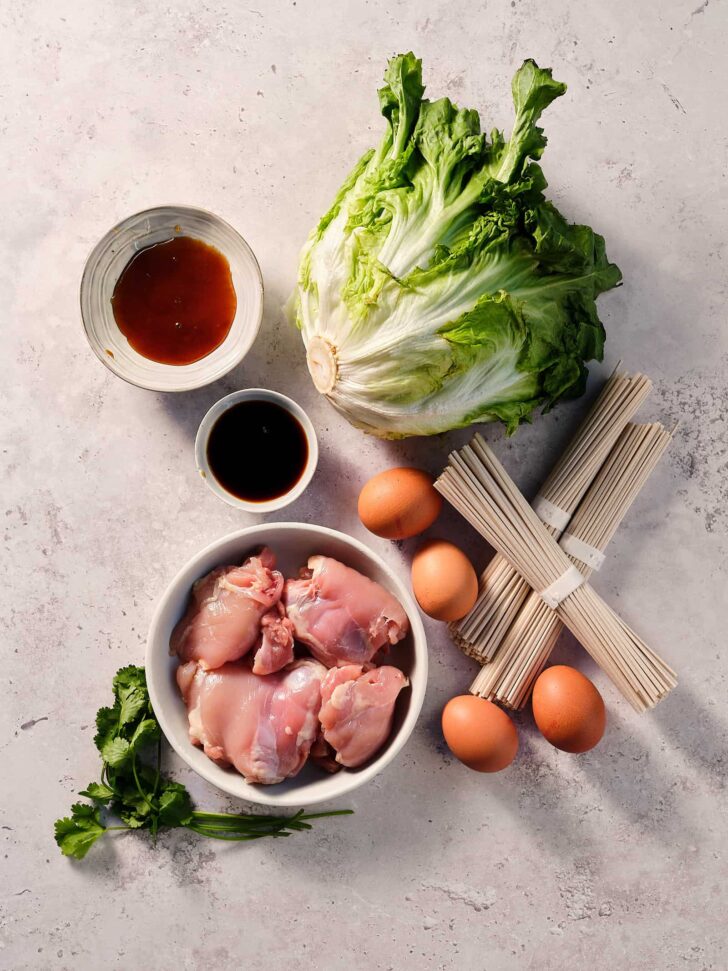 Ingredients for the stir fry curly endive