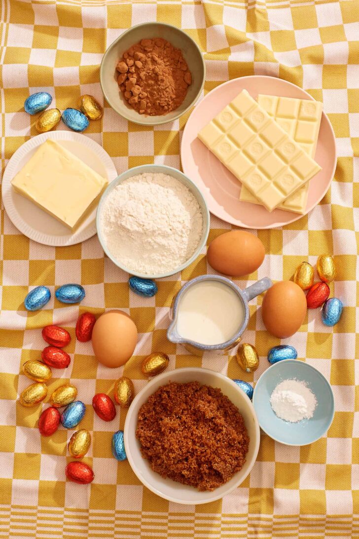 Ingredients for chocolate cupcakes