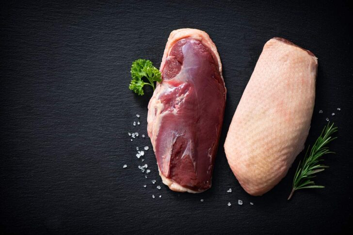 Raw duck breast