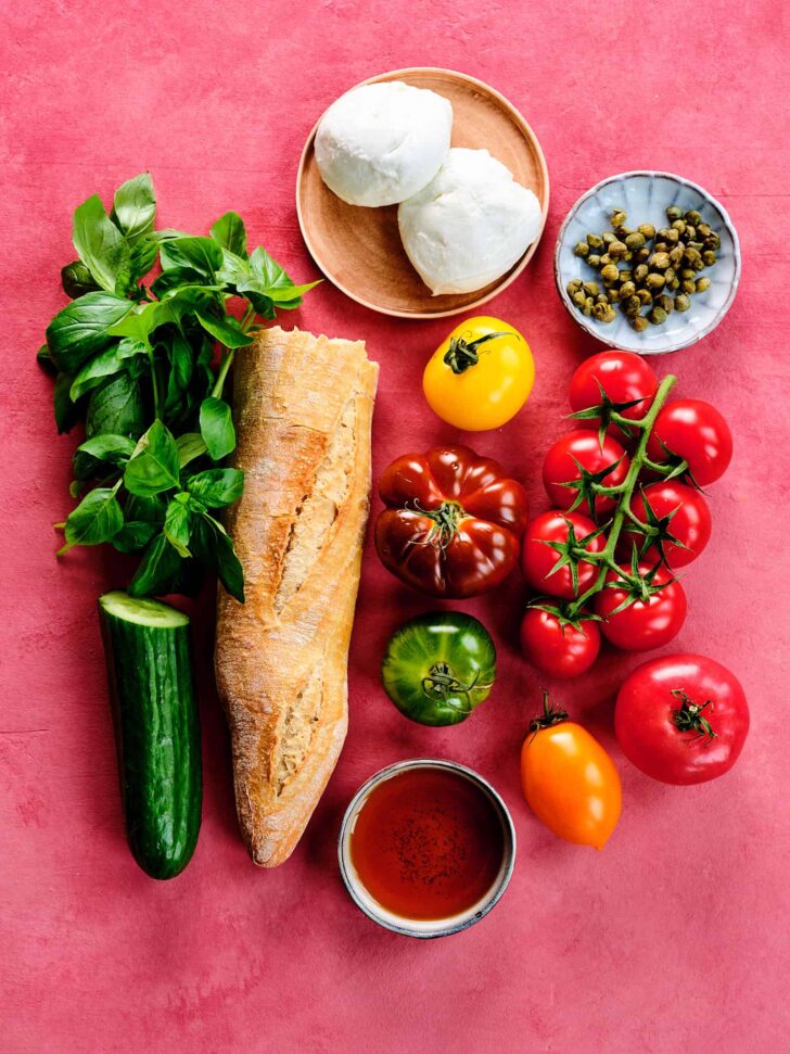ingredients for panzanella salad