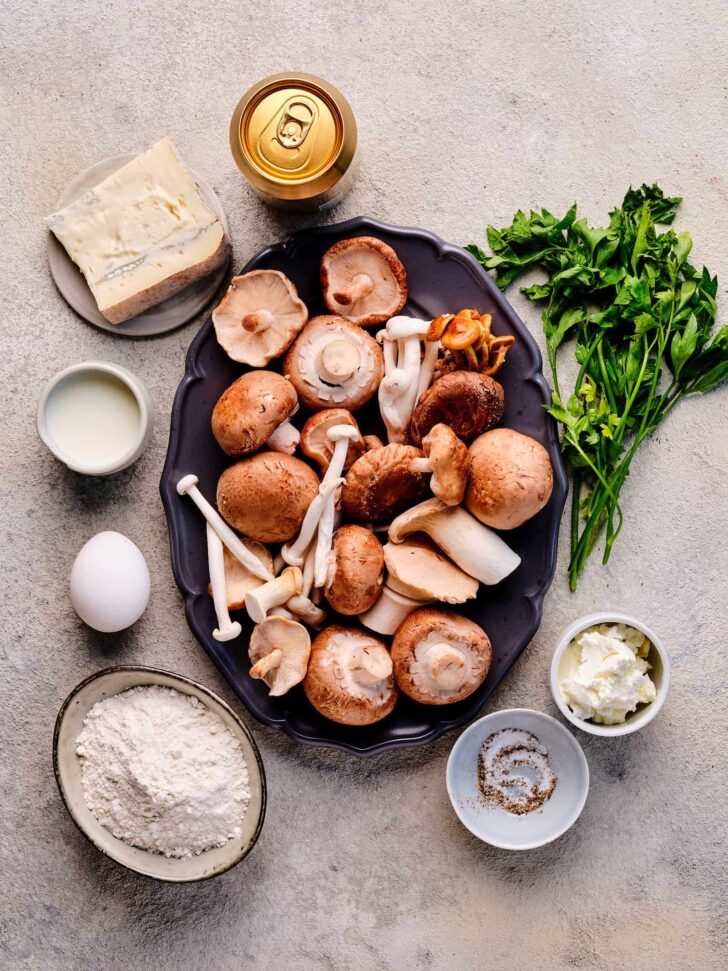 ingredients for beer battered mushrooms