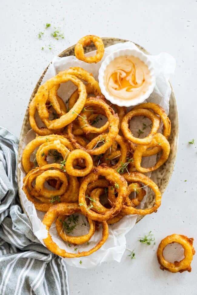 Homemade crispy onion rings