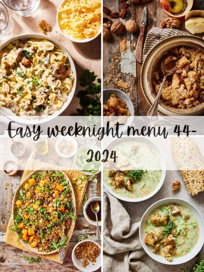 Weekly easy meal plan week 44