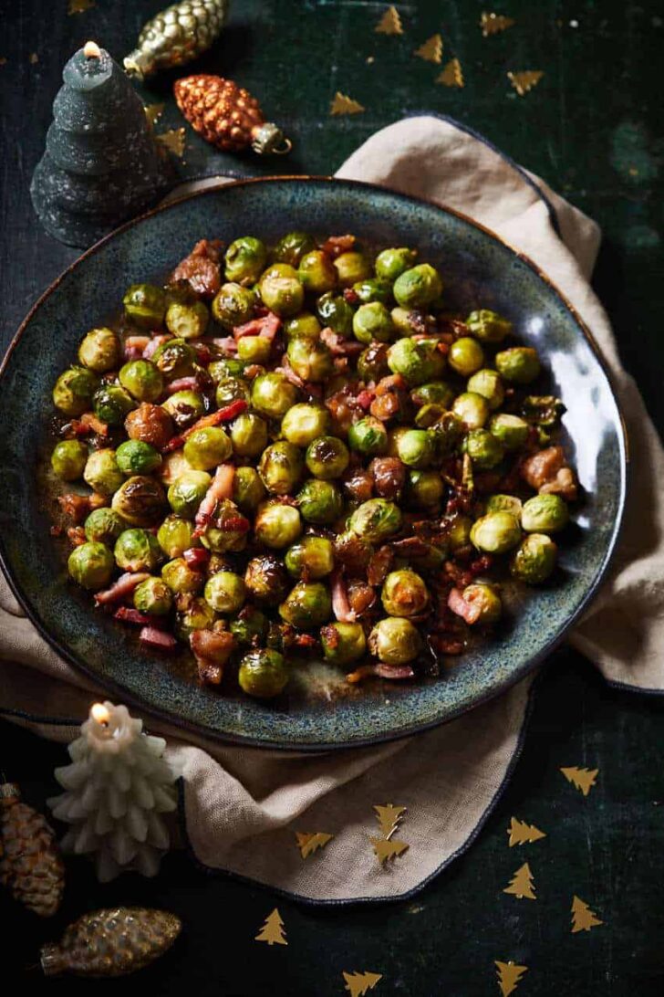 Roasted Brussels sprouts with chestnuts