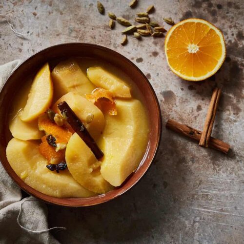 Poached quince