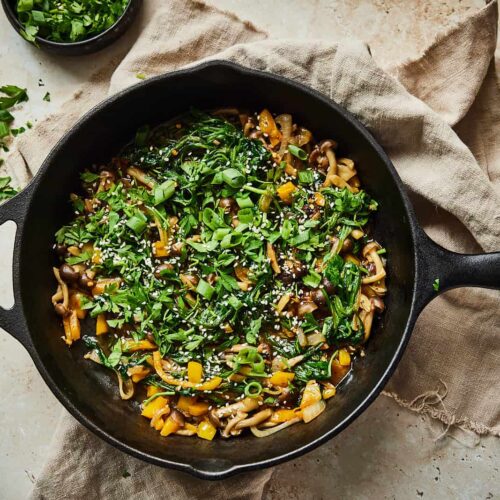 Purslane recipe with mushrooms