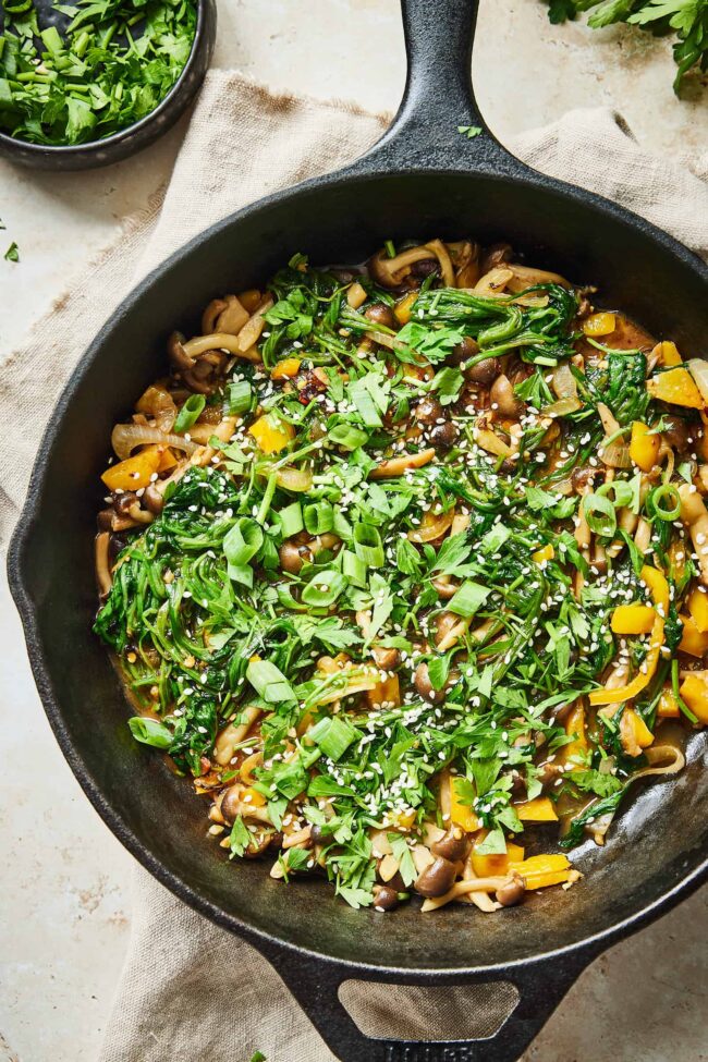 Purslane recipe with mushrooms