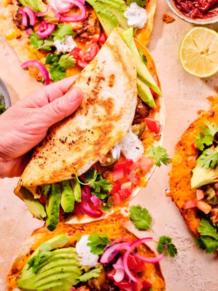 Smashed tortilla burger