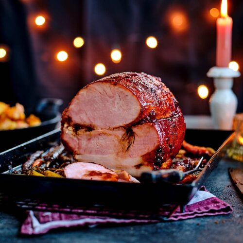 Oven baked glazed ham